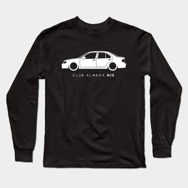 Nissan Almera N15, Club Almera N15 Sedan Fan Art, Gift for him, Nissan Lover Gift, Nissan Fan Gift Long Sleeve T-Shirt by Aldison Ymeraj